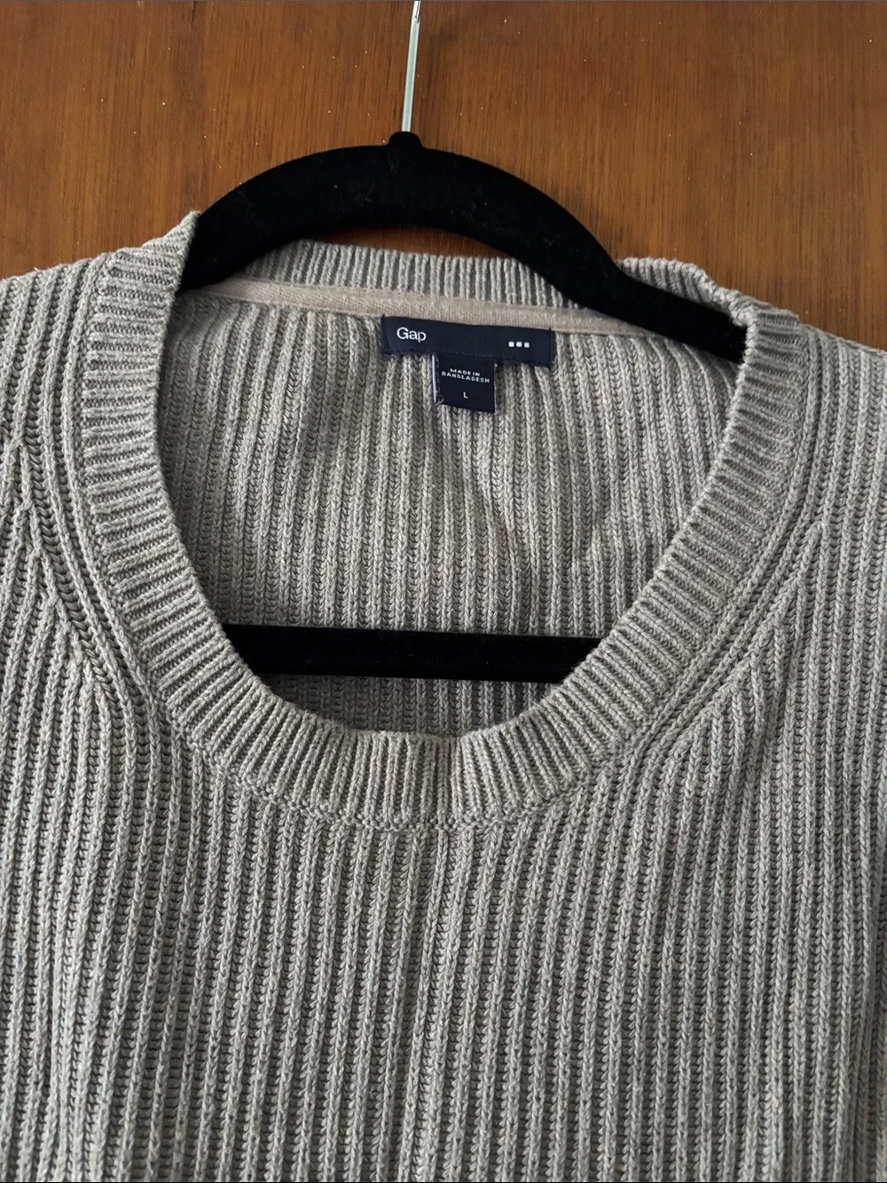 GAP Men's Ribbed Crewneck Sweater - Heather Gray